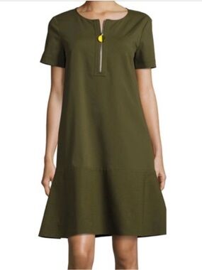 Lafayette 148 New York Vinita Short-Sleeve Bi-Stretch Dress, Dark Green size S
